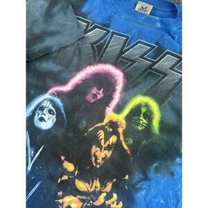 2005 KISS Band Graphic T Shirt Liquid Blue Adult Large Blue Rock Tee
